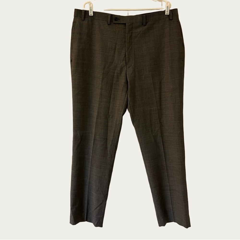 Claiborne Charcoal Wool-Blend Trousers‎ Size 38